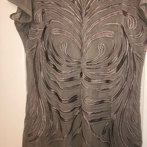 INC Detailed Taupe Blouse